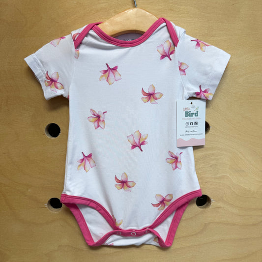 Bamboo White/Pink Flower Bodysuit