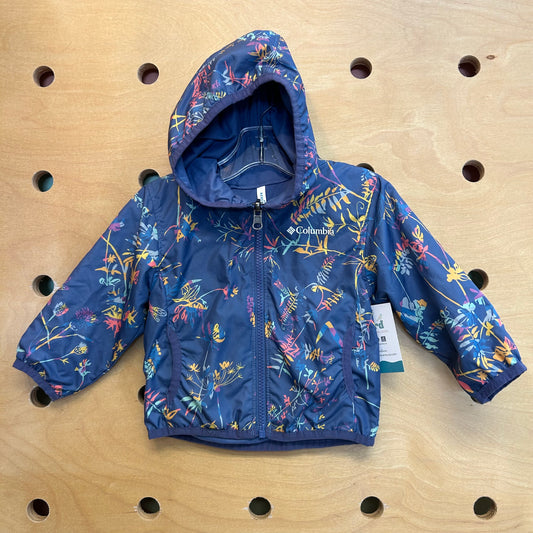 Blue Floral Reversible Hoodie WIndbreaker