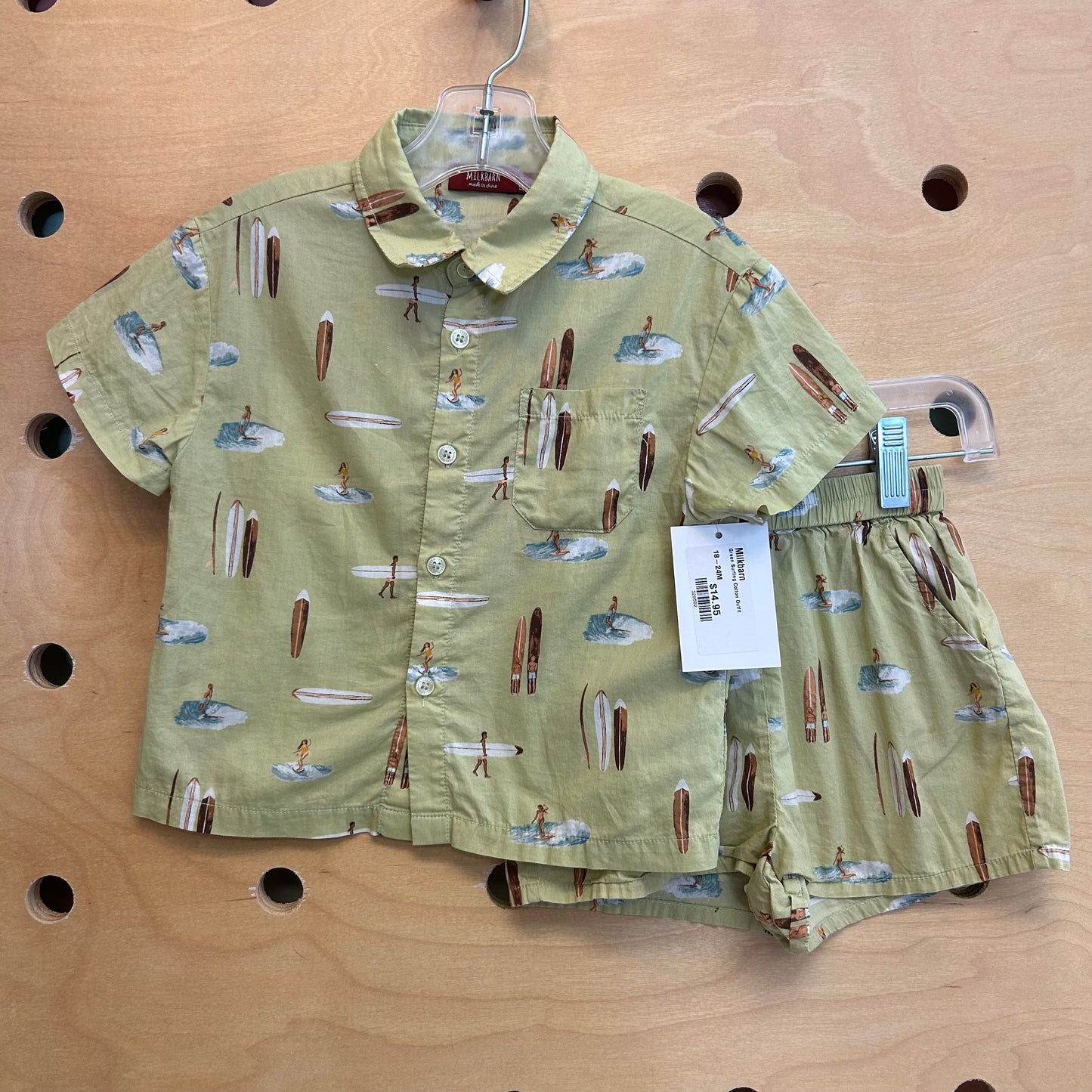 Green Surfing Cotton Outfit