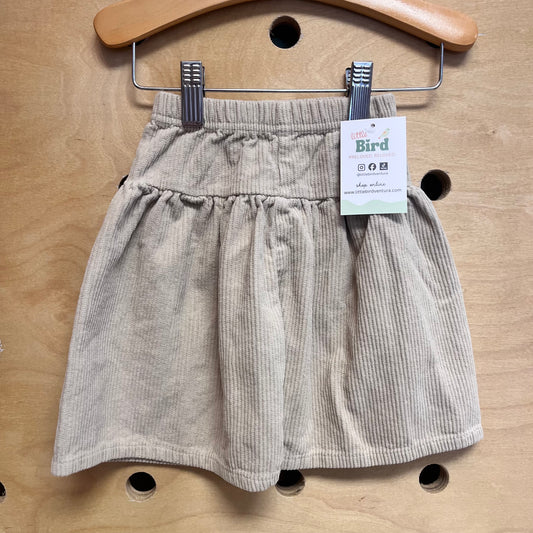Beige Ribbed Flowy Shorts