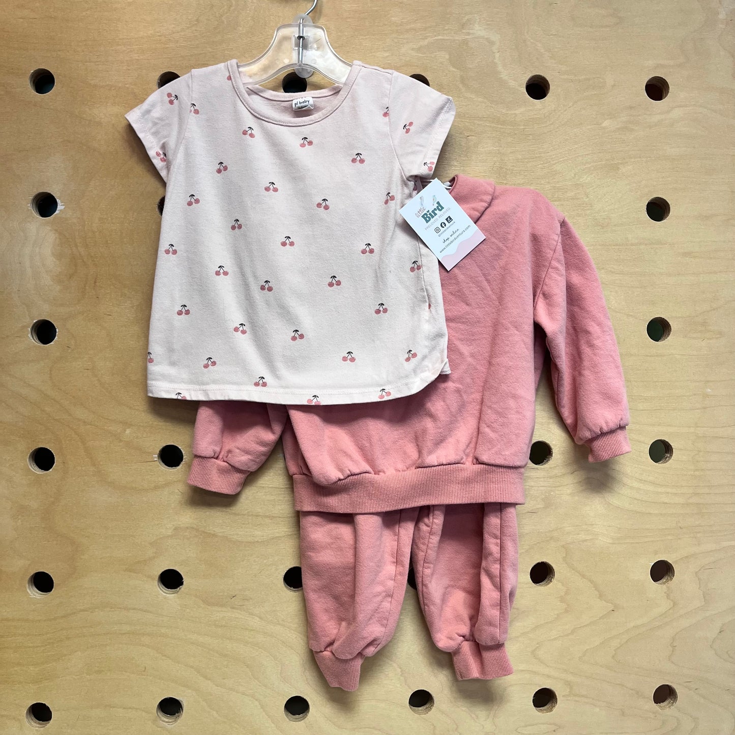 3pc Peach Cherries Outfit