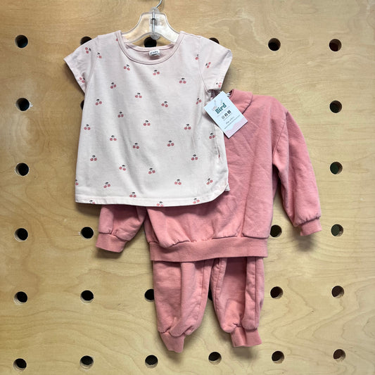 3pc Peach Cherries Outfit