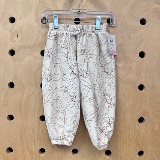 Cream Floral Organic Joggers