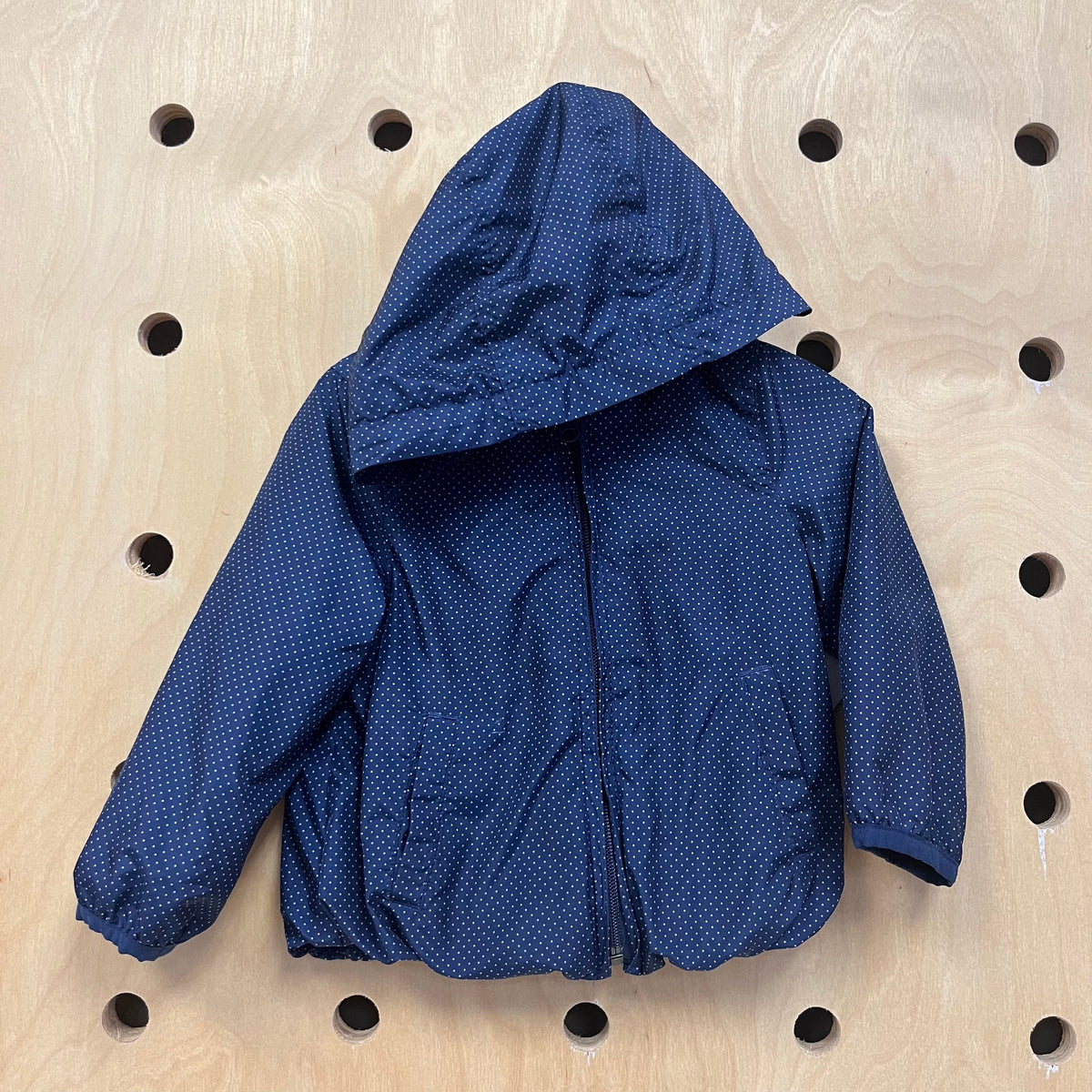Blue Polka Dot Windbreaker Hoodie