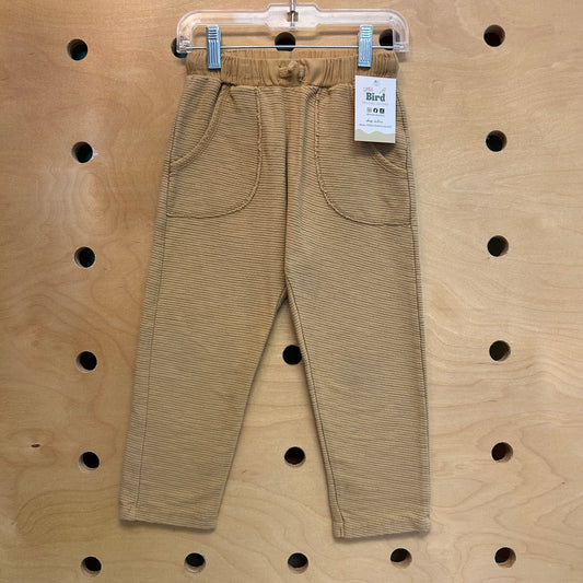 Tan Textured Drawstring Pants