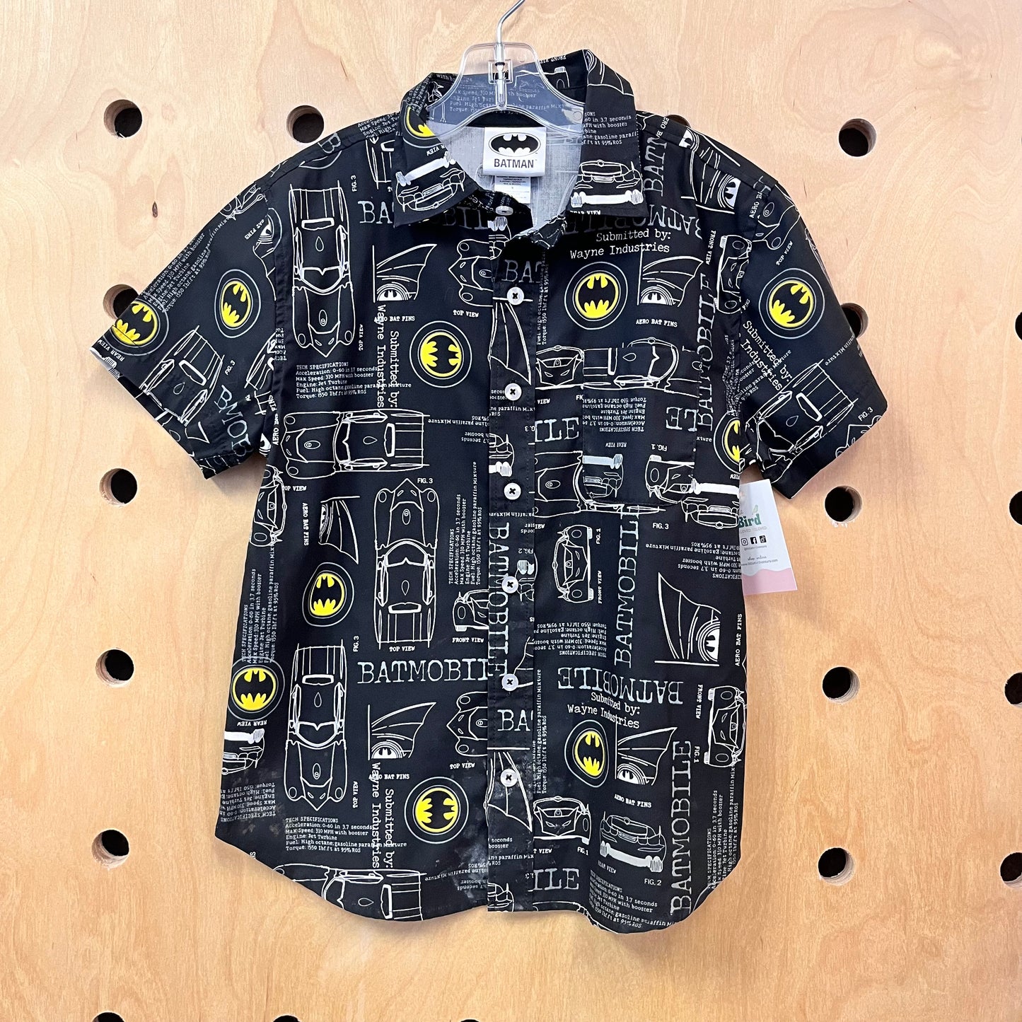 Black Batmobile Button Up