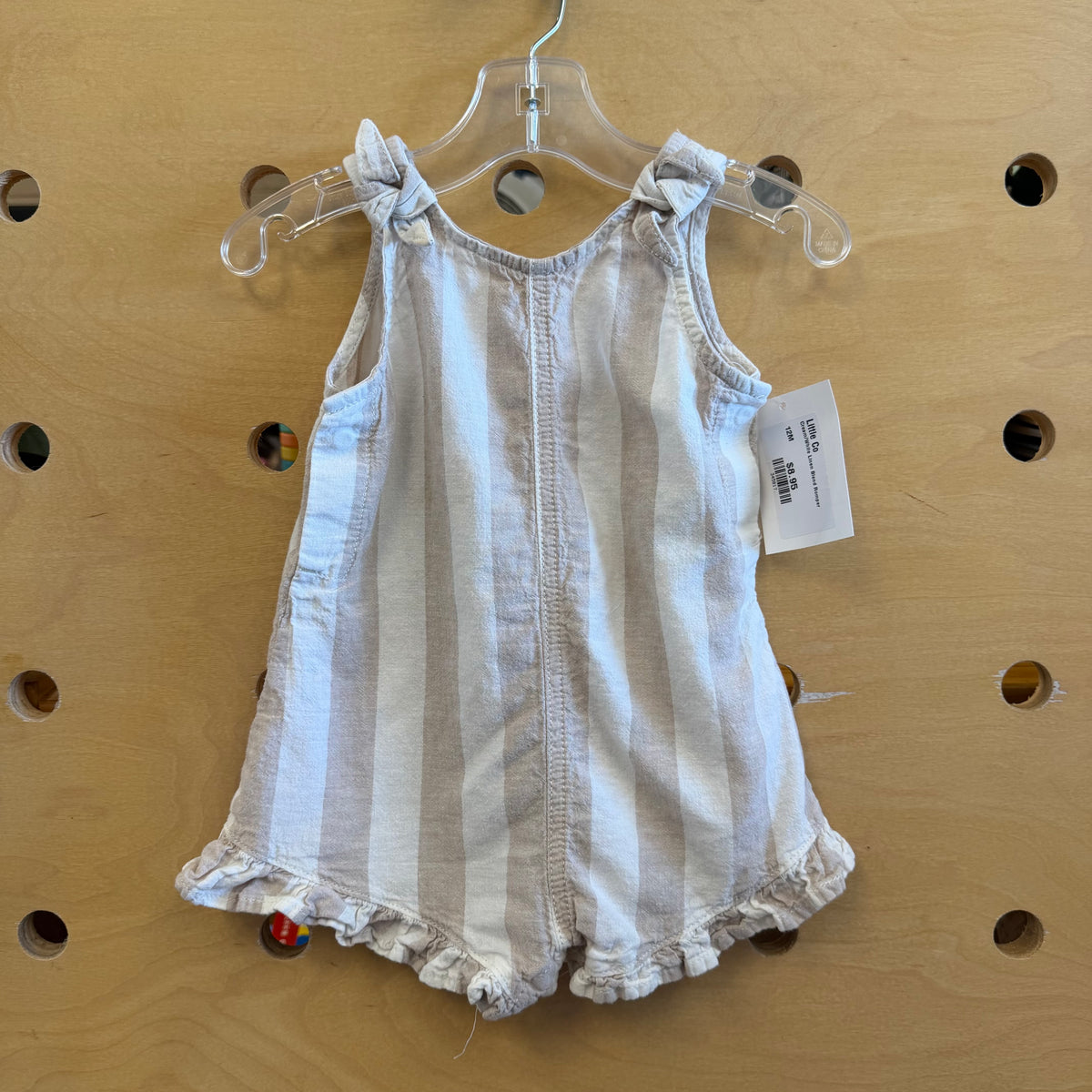 Cream/White Linen Blend Romper