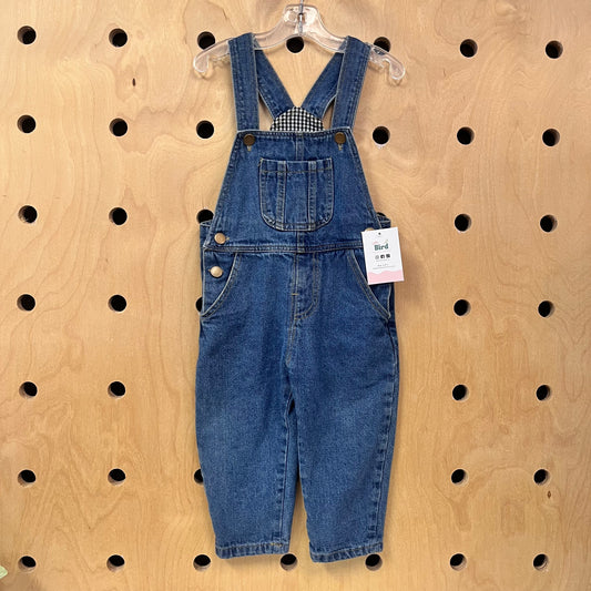 Denim Checker Lined Overalls