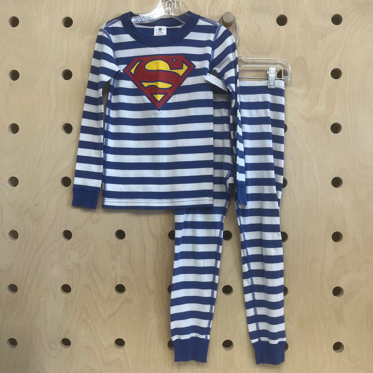 Blue Striped Superman Pajamas