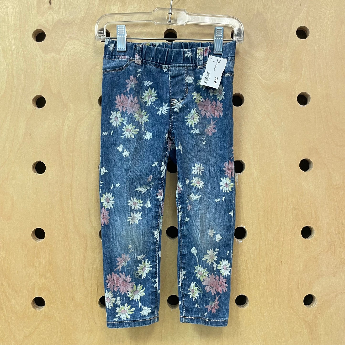 Denim Floral Jeggings