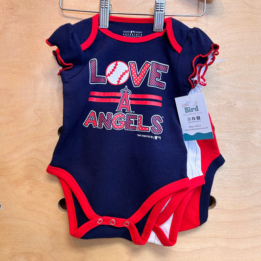 3pck Angels Baseball Bodysuits NEW!