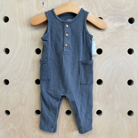 Grey Button Romper