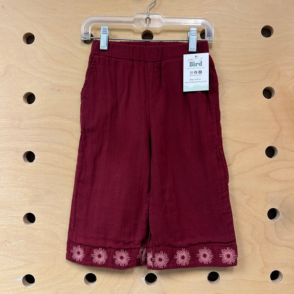 Burgundy Organic Suns Wide Leg Pants