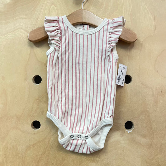 Pink + Cream Striped Romper