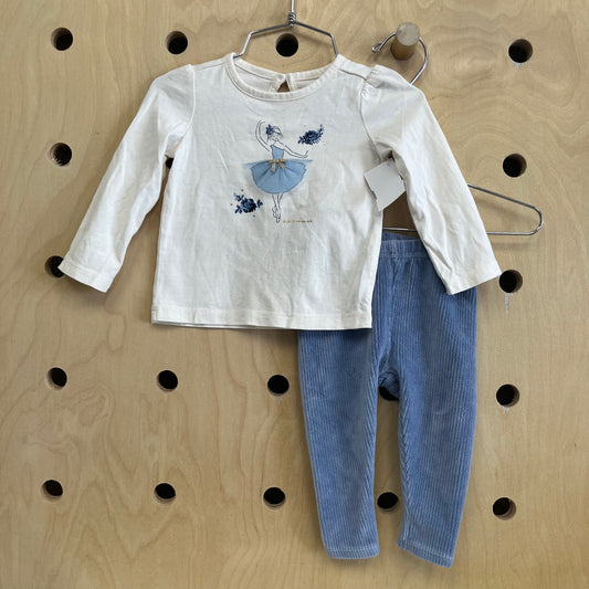 Cream & Blue Ballerina Outfit