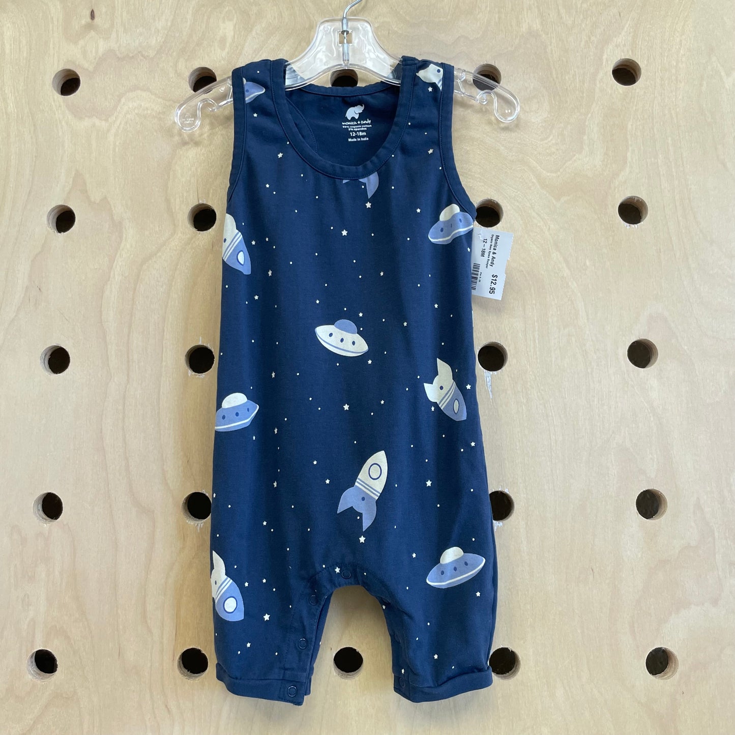 Organic Navy Space Romper