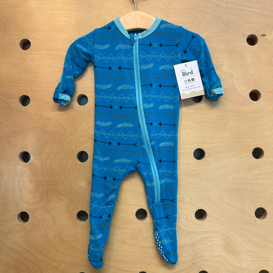 Blue Feather & Arrows Bamboo Footies