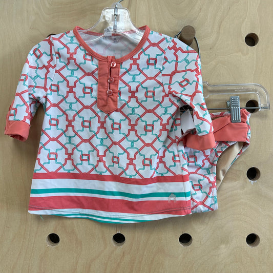 Coral & Blue 2pc. Swimsuit