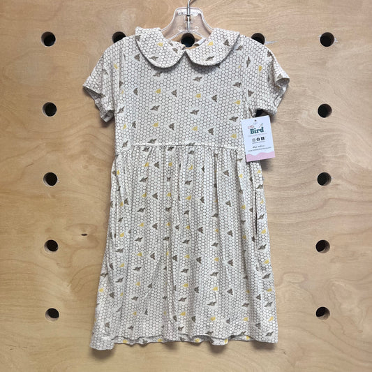 Cream Modal Honeycomb/Bees Dress