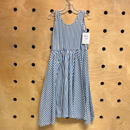 Blue Striped Twirl Dress