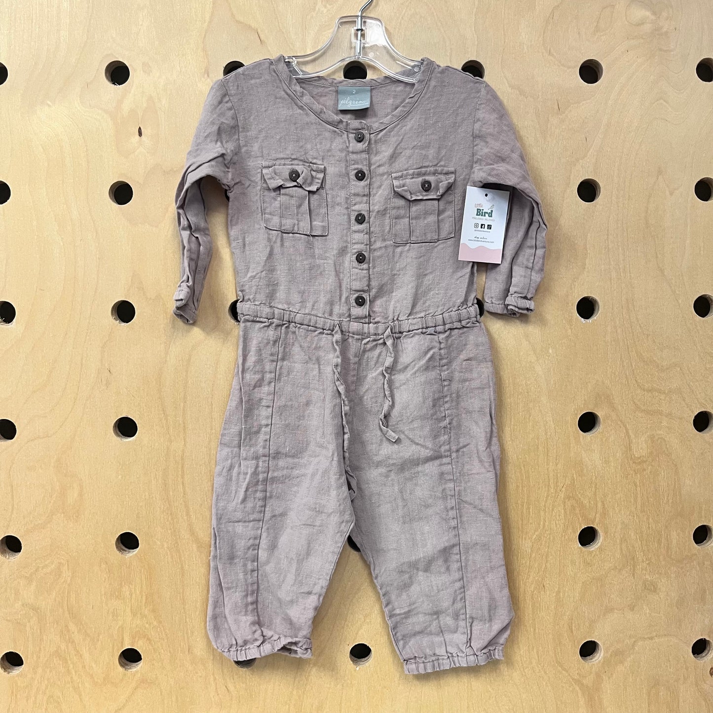 Dusty Lavender Linen Romper