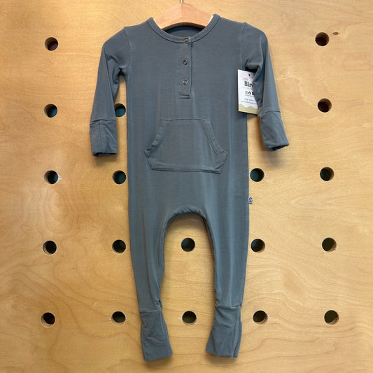 Teal Bamboo Zip/Snap Romper