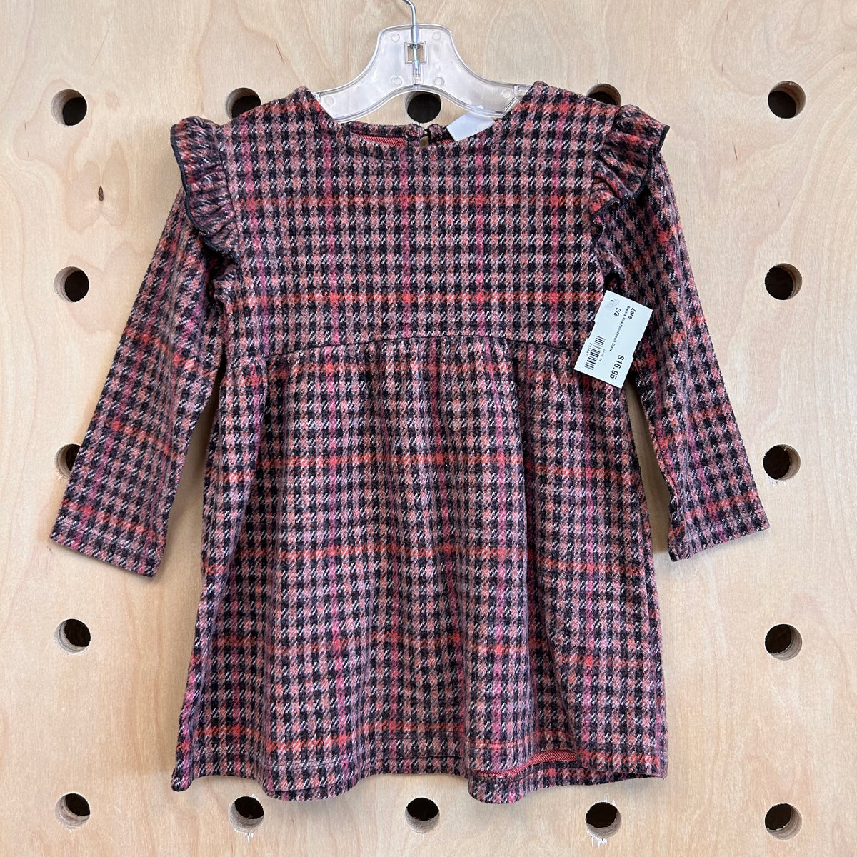 Black & Pink Houndstooth Dress