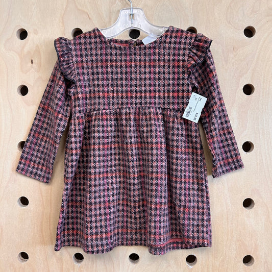 Black & Pink Houndstooth Dress
