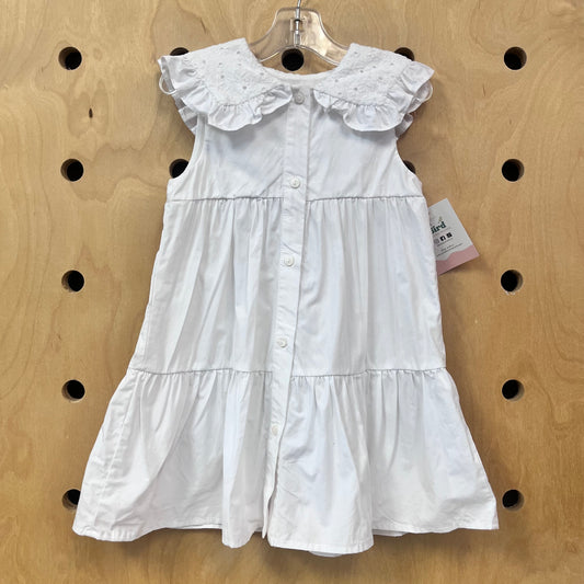 White Eyelet Collar Dress
