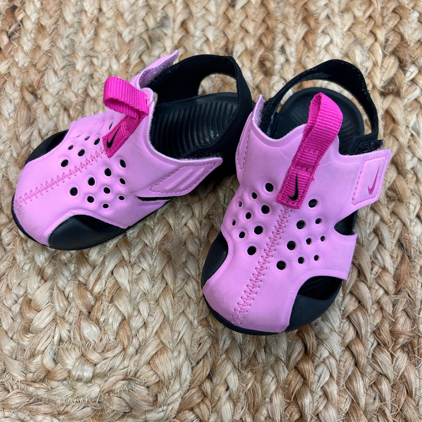 Pink & Black Sunray Sandals