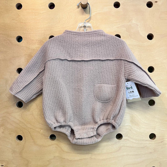 Brown Ribbed Bubble Romper NEW!