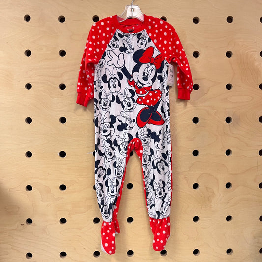 Red/White Fleece Minnie Footies