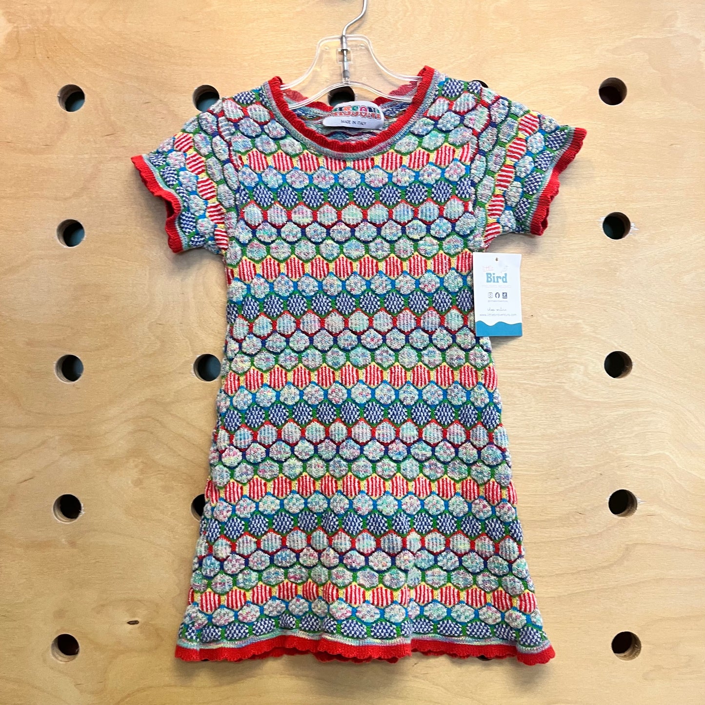 Colorful Textured Circles Knit Dress