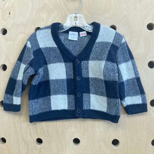 Grey Checkered Soft Knit Sweater