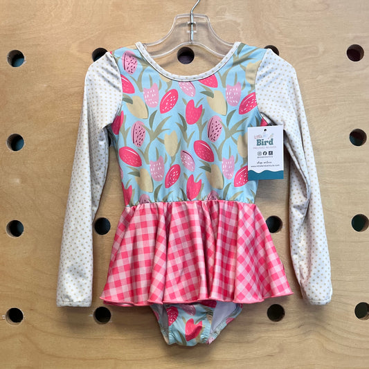Fruit & Gingham Skirted Leotard