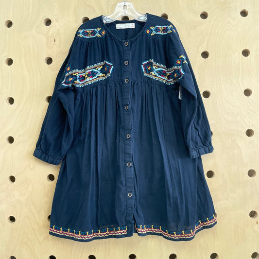 Blue Embroidered Dress