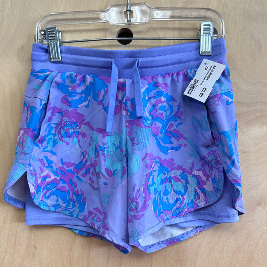 Lavender Floral Athletic Shorts