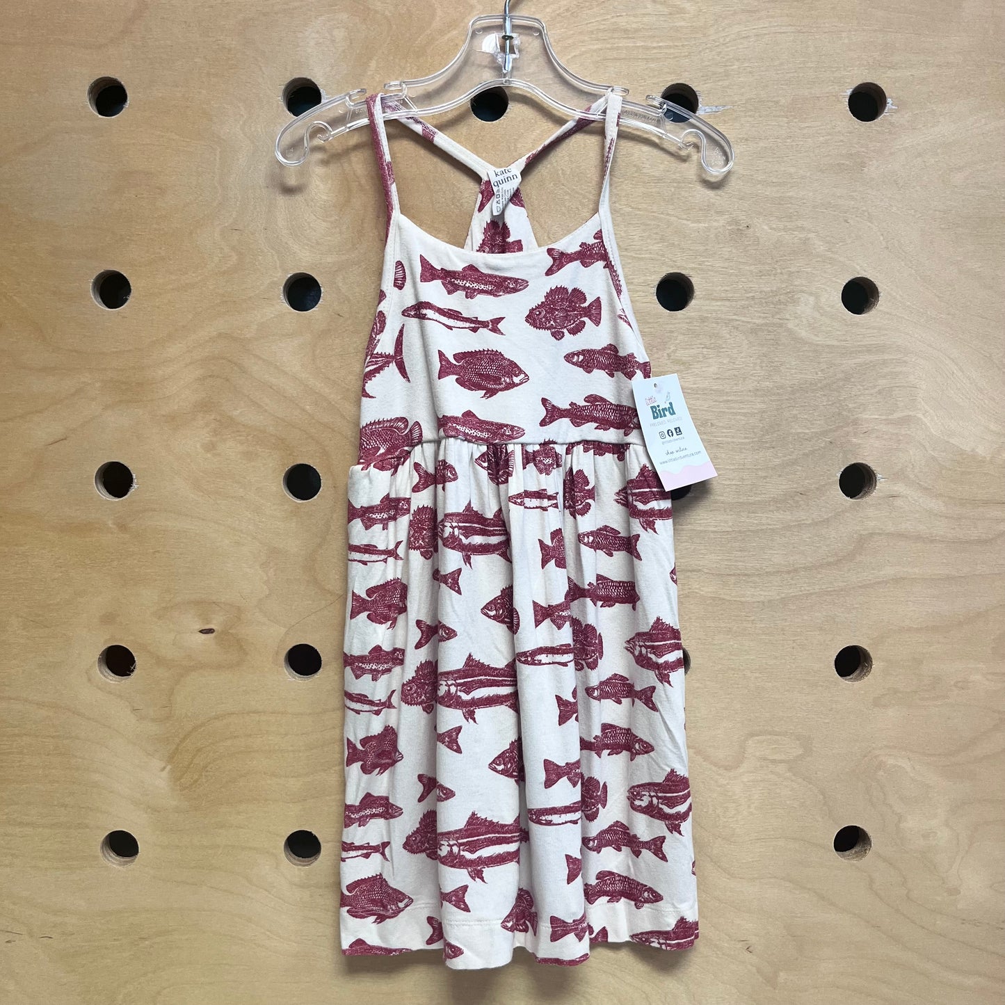 White/Red Bamboo Fishes Dress