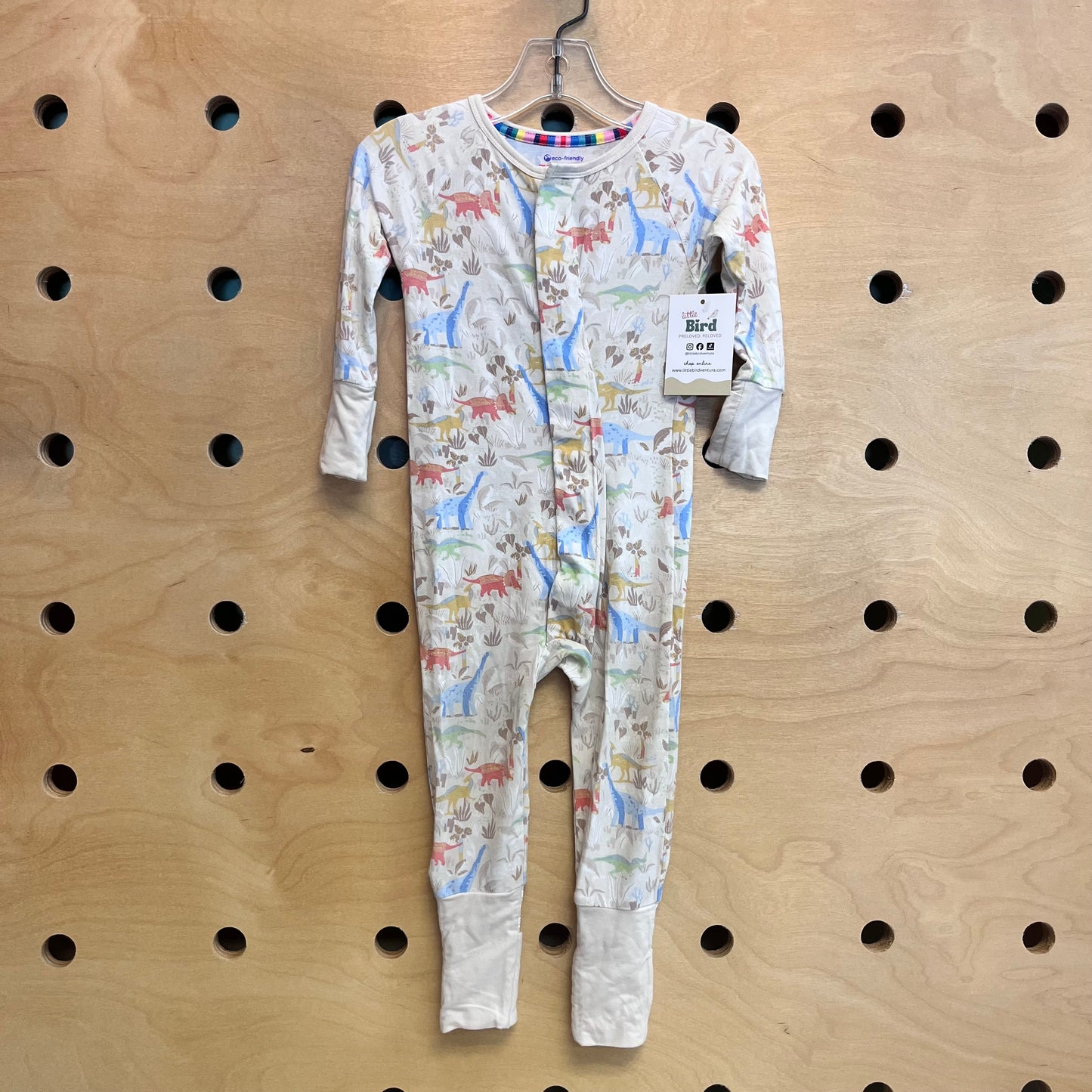 Cream Dinos Modal-Blend Magnetic Pajamas