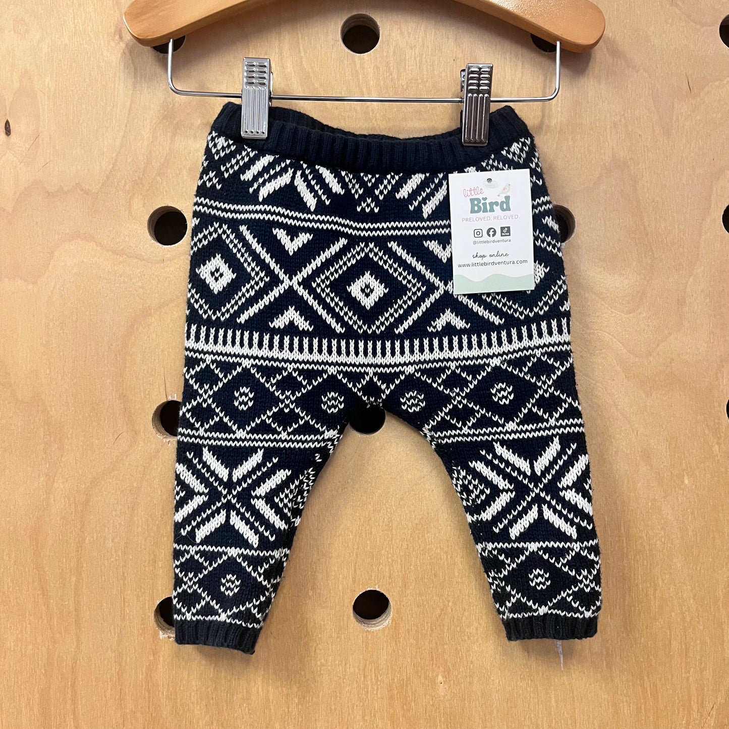 Navy + Ivory Knit Pants