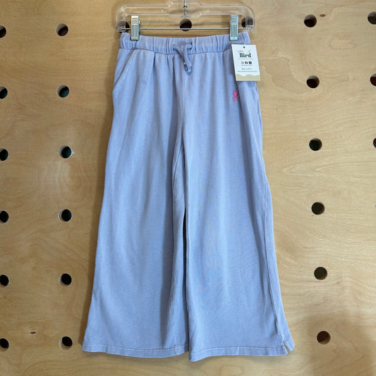 Purple Embroidered Tulip Wide Pants