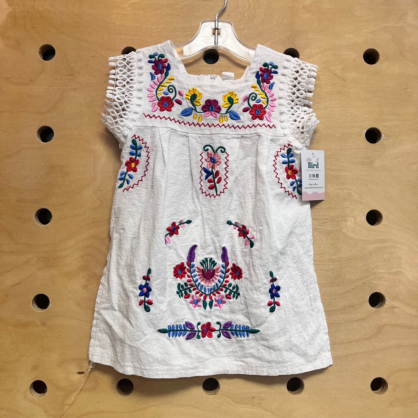 White Embroidered Floral Tunic