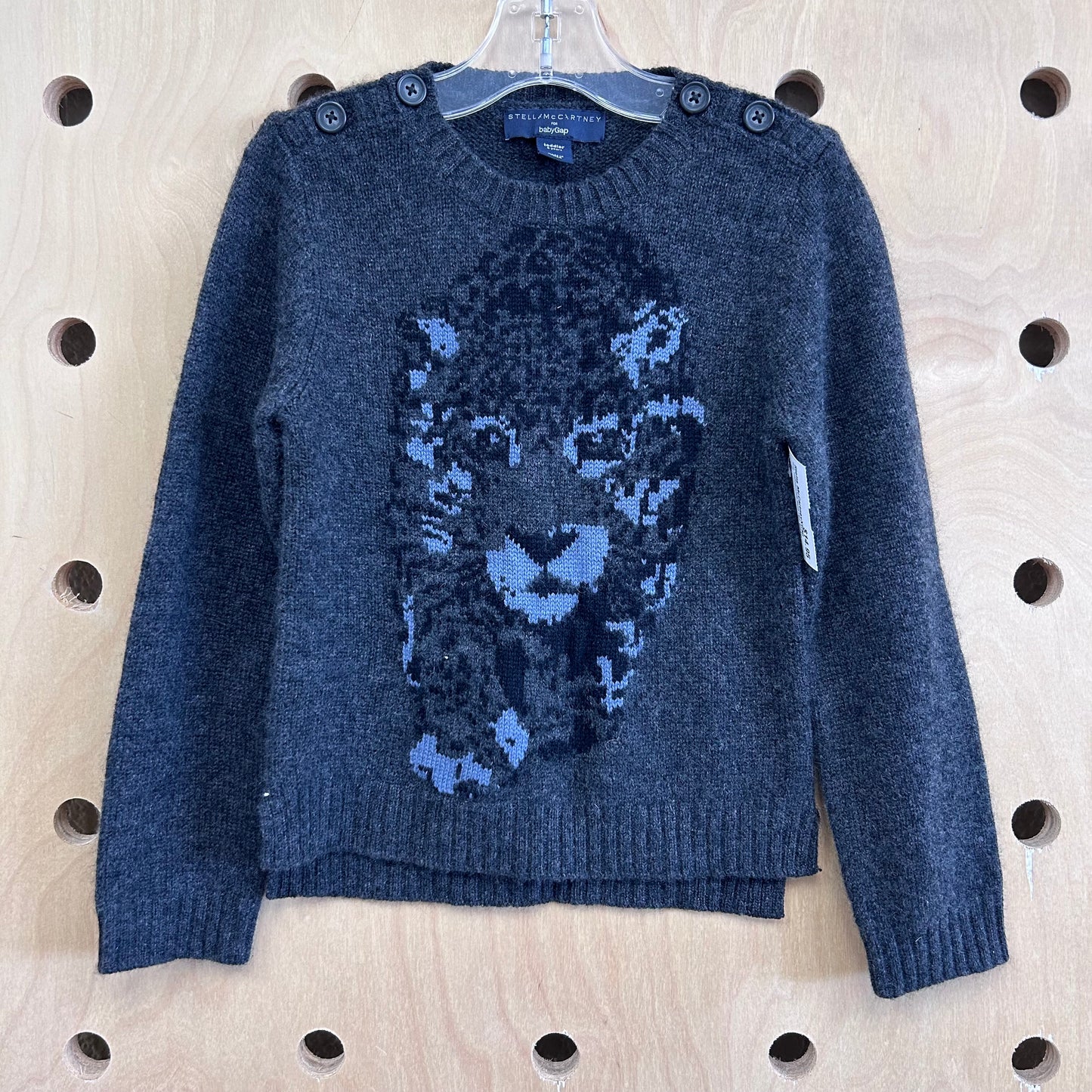 Grey Cashmere/Silk Blend Tiger Sweater