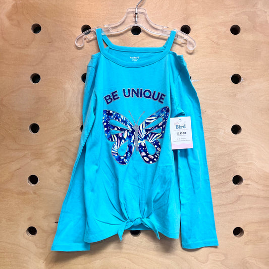 Blue 'Be Unique' Butterfly LS NEW!!