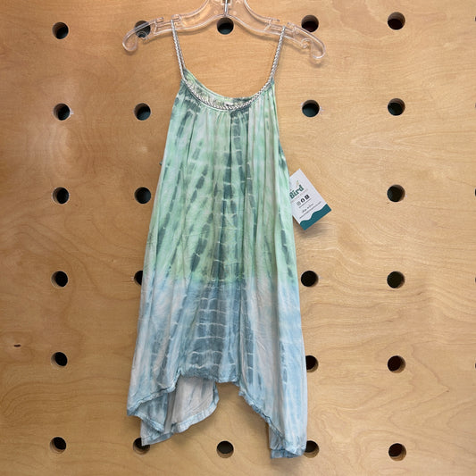 Green & Blue Flowy Tank