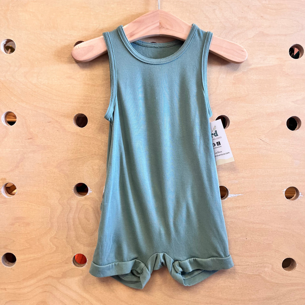 Green Bamboo Sleeveless Romper