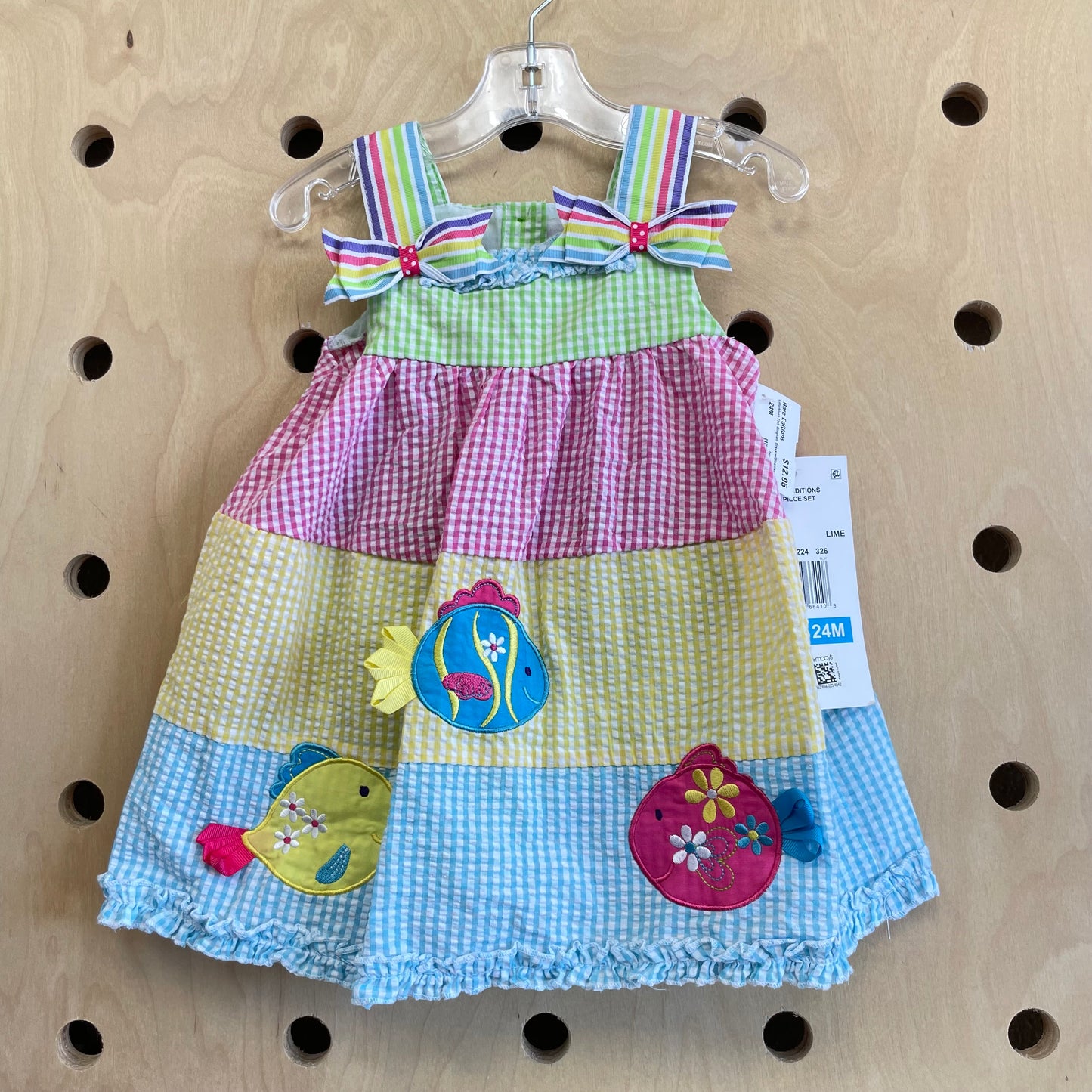 Colorblock Fish Gingham Dress w/Bloomers NEW!