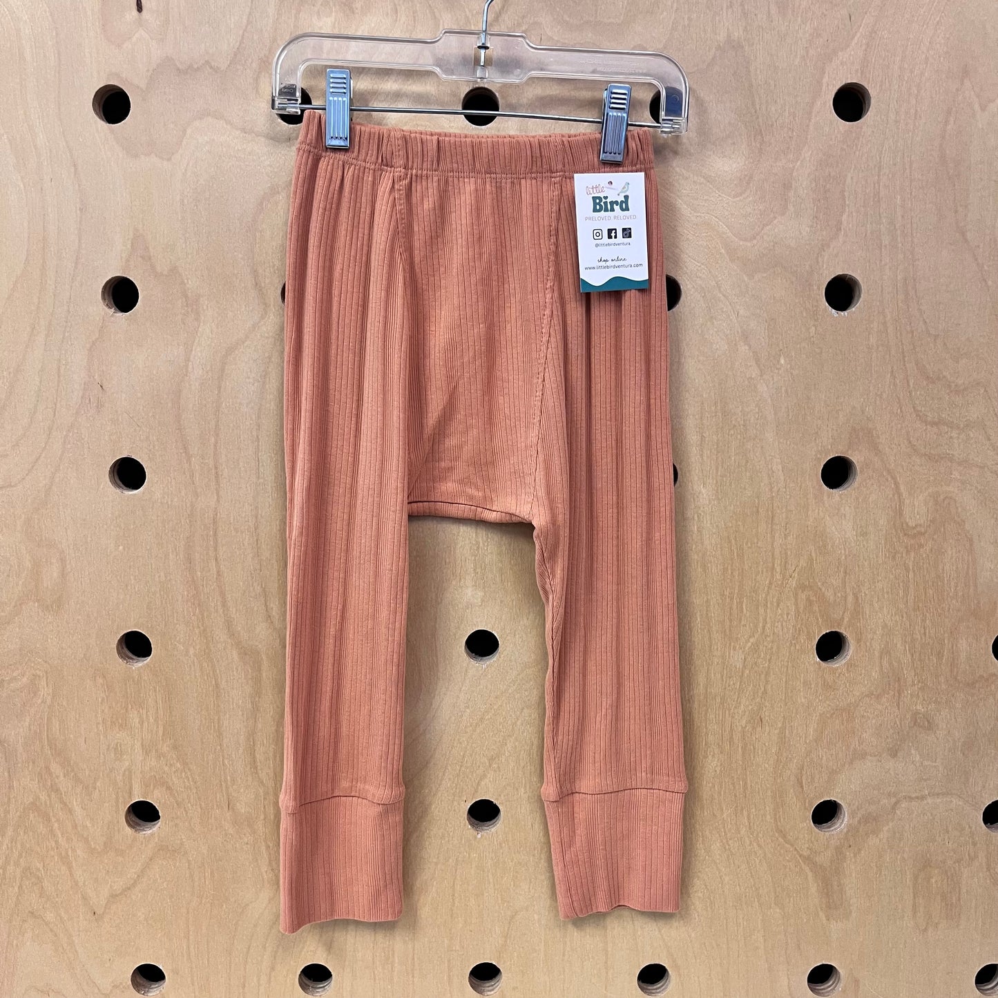 Organic Orange Ribbed Leggings