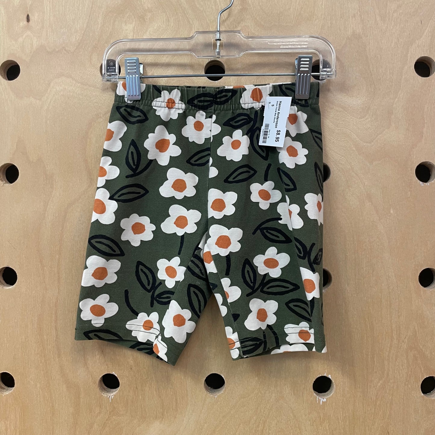 Green Floral Bike Shorts