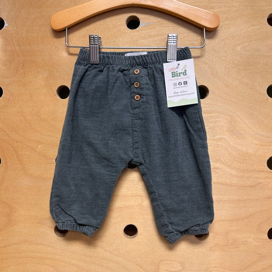 Green Ribbed Lined Pants
